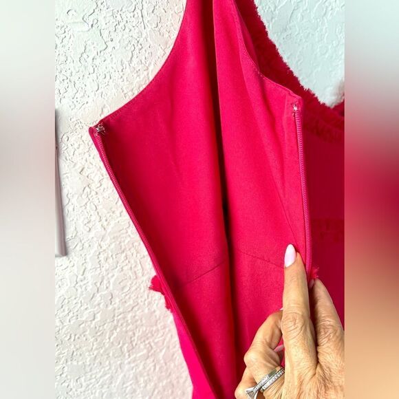 Cinq A Sept Livia Tiered Cherry Red Dress - Picture 9 of 15